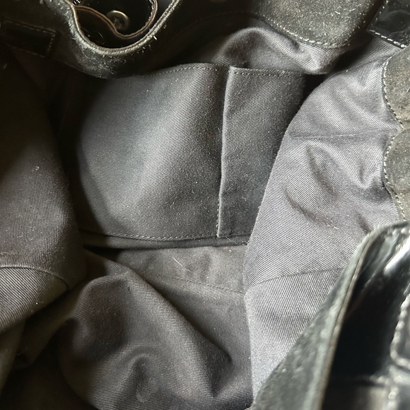 STUNNING Anne Fontaine Maureen Black Suede and Patent Shoulder Bag - Picture 11 of 12